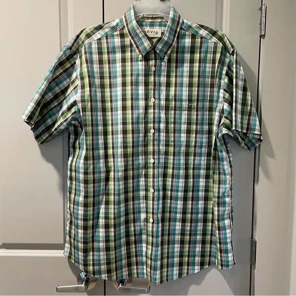 Orvis Men’s Short Sleeve Shirt Plaid Button Up Cotton XL New Without Tags - Picture 6 of 6